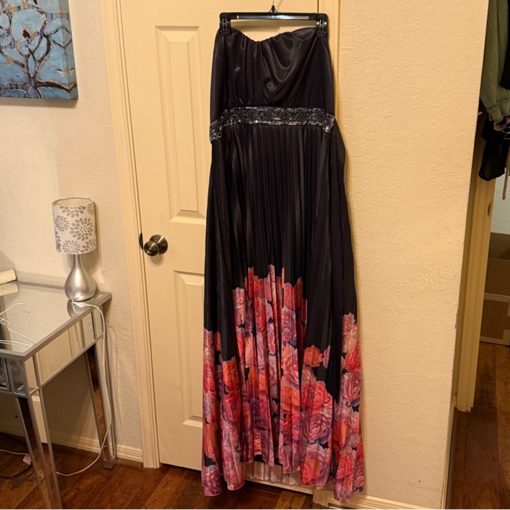 City Chic Black and Floral Maxi Dress